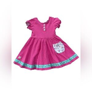 Wildflowers Size 2 Catherine Nell Pink Berry Polka Dot Twirl Dress